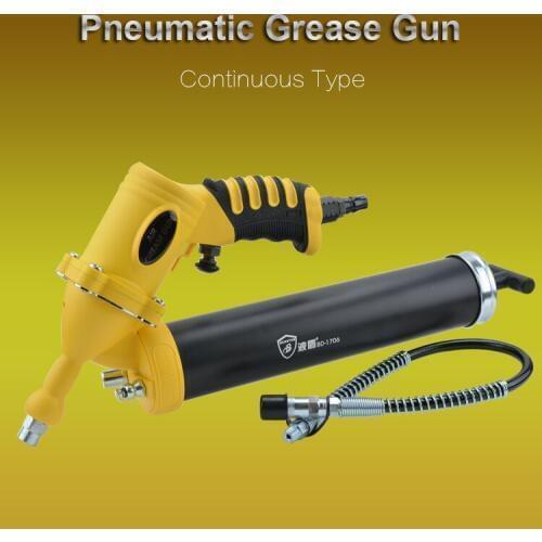 Pneumatic Pistol Grip Grease Gun 3800PSI With 8mm Oil Hose Continuous Grease Gun
