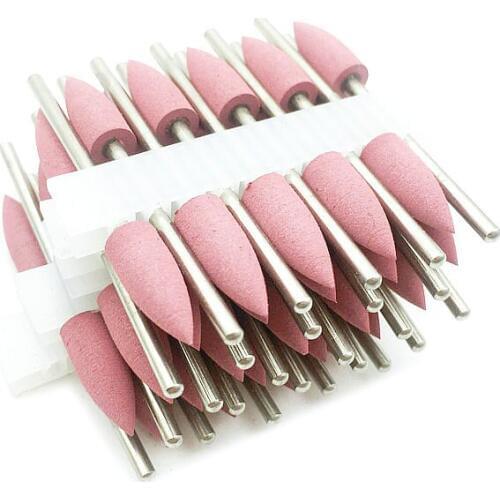 50pcs Pink Dental Silicone Rubber Polishing Polisher Grinders Nail Drill Bits for Electric Manicure and Oral Hygiene Products