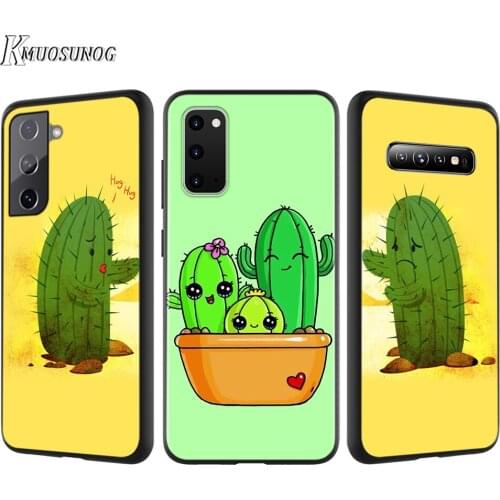 Silicone Cover Cartoon Cactus Plant For Samsung Galaxy S21 S20 FE Ultra S10 S10E Lite S9 S8 S7 Edge Plus Phone Case