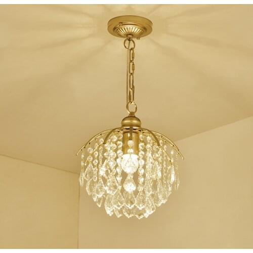 Modern K9 Crystal Round Chandelier Elegant Hanging Pendant Lamp small American Creative Light Fixture Living Room kitchen Island