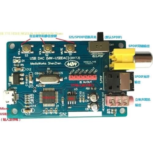 USB DAC/USB sound card/USB to I2S & SPDIF (PCM2706)
