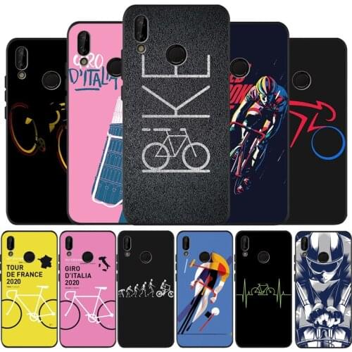 BIKE CYCLING art Black Silicone Soft Phone Case For Huawei 40 30 20 10 9 Lite Pro P smart 2019 Y6 Y6 Prime2019 Y9 2018