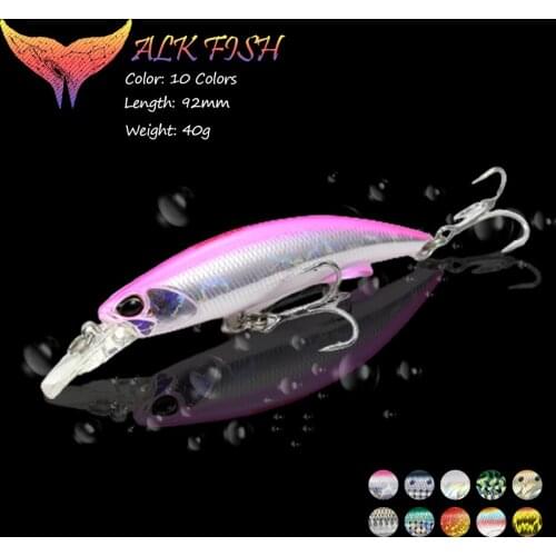 WALK FISH 92MM 40G Minnow Fishing Lure Sinking Hard Bait 3D Eyes Wobblers Artificial Bait Carp Pesca Japan Fishing Lure Tackle
