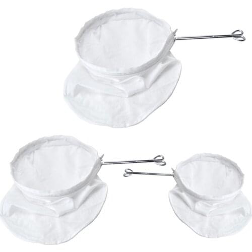 1Set Nut Milk Bag Multiple Usage Reusable Food Strainer Juice Filter with Steel