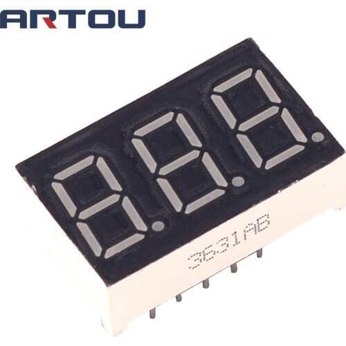 10PCS Common Cathode 3Bit Digital Tube 7 segment 0.36" Yellow Green LED Display