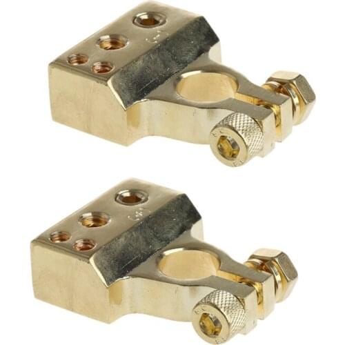 2 Pcs Gold Plated Car Battery Terminal Positive Nagative F 0/1 2 4 8 AWG Tool