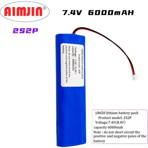 2021 Newest 6000mAh 7.4V/8.4V 2S2P Battery Pack 18650 Battery 5Ah Rechargeable Battery for Bicycle Headlights/CCTV/Camera