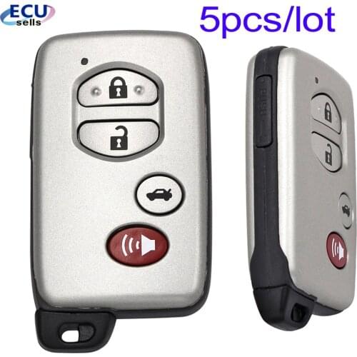 5PCS/LOT , 4 Button Replacement Key Shell For Toyota Prius Land Cruiser Avalon Prado Remote Car Key Case With Smart Blade