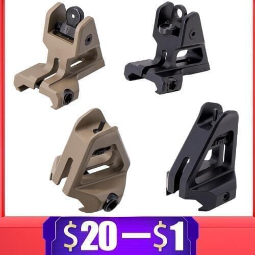 Aluminum CNC Tactical Rail Mount Fixed Front Rear Iron Sight Weaver Picatinny Rail Sight Airsoft Gel Blaster Paintball Accessory