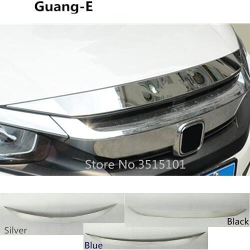 Car Bumper Engine Stainless Steel Trim Front Grid Grill Grille Frame Edge 1pcs For Honda Civic 10th Sedan 2016 2017 2018 2019