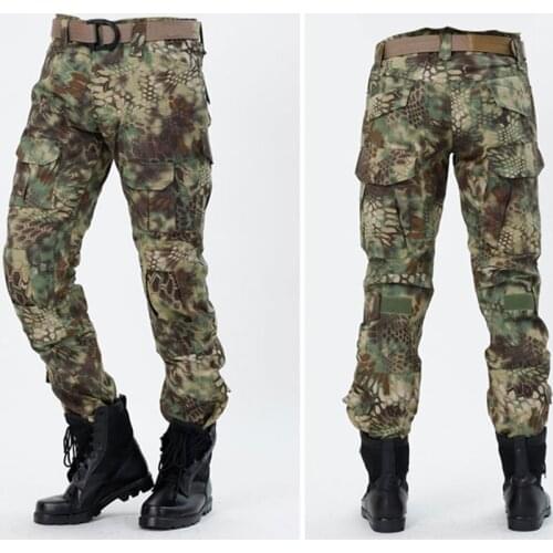 CQC Tactical Pants Cargo Men Military Hunting Airsoft Paintball Camouflage Gen2 Army BDU Combat Pants With Knee Pads Mandrake