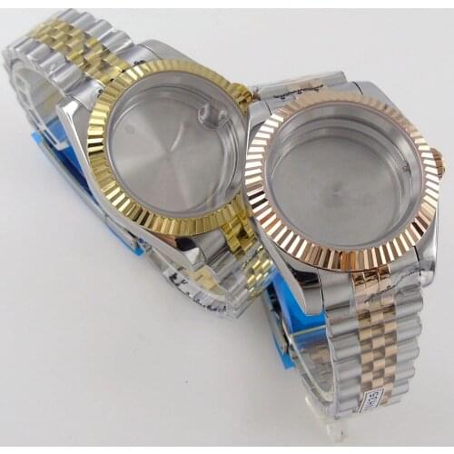 Watch Case fit NH35A NH36A ETA 2836 MIYOTA 8215 821A DG Mingzhu 2813 Glide Lock jubilee Bracelet Sapphire