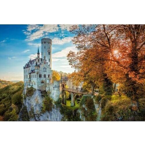 Castle autumn The wooden puzzle 1000 pieces ersion jigsaw puzzle white card adult childrens educational toys