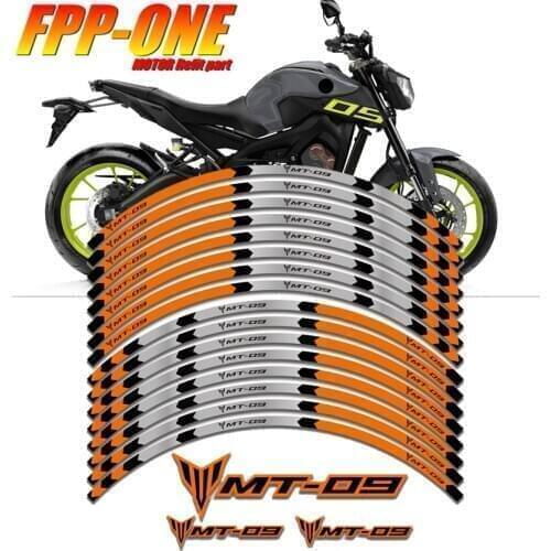 FOR YAMAHA MT-09 MT09 MT 09 Motorcycle Parts Contour Wheel Decoration Decal Sticker Orange