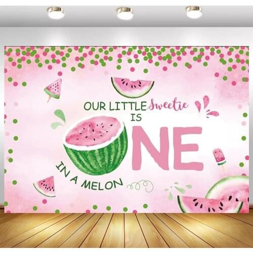 Watermelon Backdrop 1st Birthday Party Decoration In Melon Background For Photo Shoot Studio One First Birthday Photo Backdorp