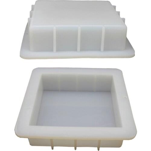 P15D 6 inch Square Cube Silicone Slab Mold for Soap Making Capacity 1100ml