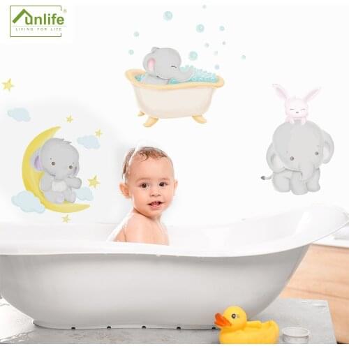Funlife® Watercolor Elephant Wallpaper Nursery Children Home Wall Stickers Self-Adhesive Eco-friendly PVC Wall Decals Decorative