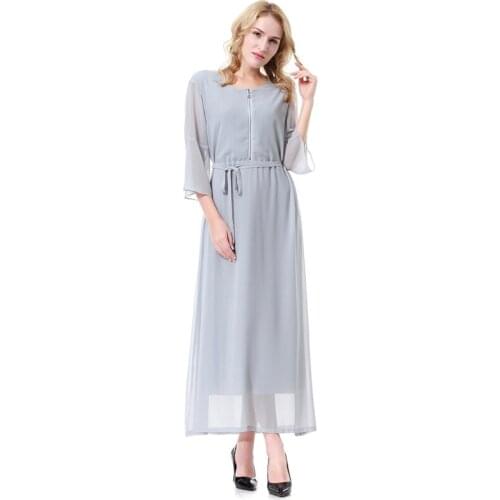 Eid Kaftan Abaya Dubai Turkey Muslim Fashion Muslim Chiffon Dress Malaysia Islam Clothing Africa Costume For Women Muslim Robe