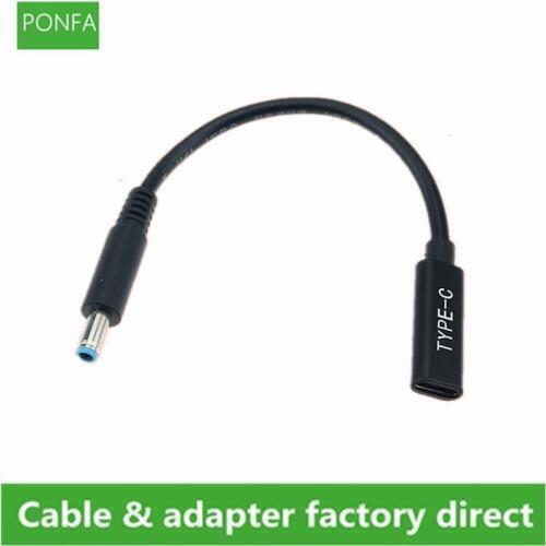 Type C USB 3.1 USB-C Female to DC 20V 4.5X3.0mm For HP Power Plug PD Emulator Trigger Charger Cable for Laptop
