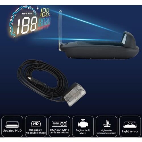 LEEPEE Speedometer RPM OBD2 HUD Mirror Projector Car Head Up Display Auto Accessories Digital Security Alarm Set C600