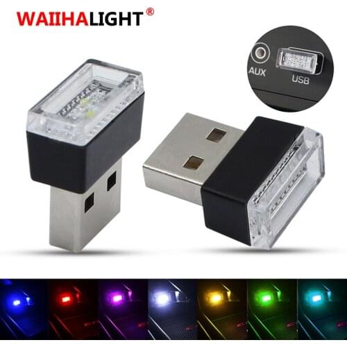 7 Colors 5V/0.5-3A Mini USB Light LED Modeling Light Car Ambient Light Neon Interior Light Car Interior Jewelry USB Interface