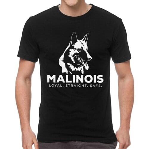 Malinois T Shirt Mens Cotton Printing T-shirts Graphic Tshirt Short Sleeve Mechelaar Belgian Shepherd Dog Puppy Animal Tees Tops