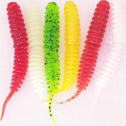 POETRYYI Soft Bait Fishing Lure 65mm 1.3g Soft Lure Wobbler Worm Isca Artificial bait Swimbait Trout Lure
