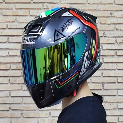 Full Face Motorcycle Helmet Men Double Lens Antifog Fashion Motor Bike Helmet Crash Cap Motocross Dirt Bike Helmet Casco Moto310