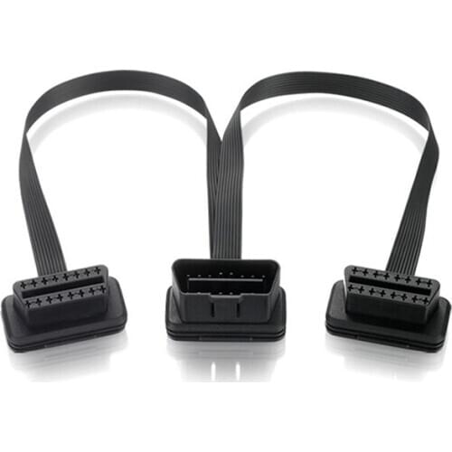 OBD II 16Pin Y Splitter Extension Cable Lead One Male to Dual Female