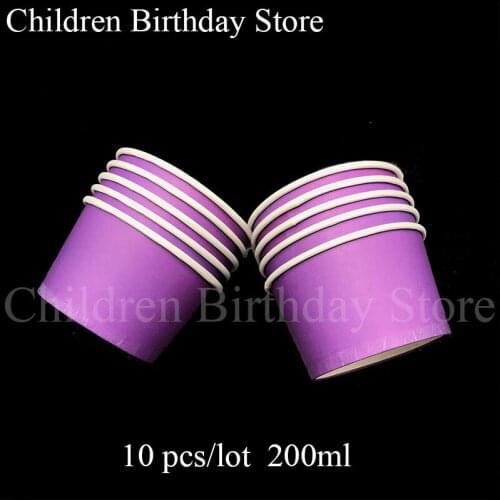 10pcs/lot purple theme disposable cups pure color ice cream cups birthday party decorations purple theme cake cups