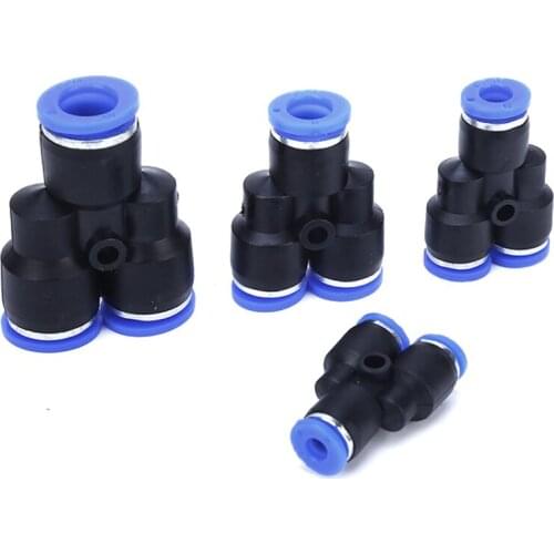 Pneumatic Fittings PY Reducing Connector 4-16mm OD Hose Plastic Push In Quick Connector Air Fitting Plumbing Y Shape "