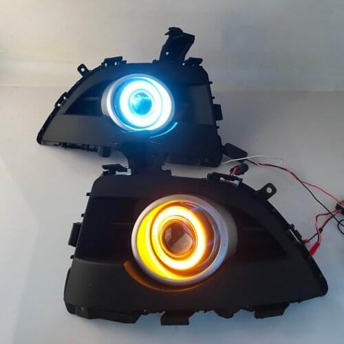 Osmrk fog lamp driving light assembly for Mazda 5 2008-11 cob angel eye led daytime running lights turn signal