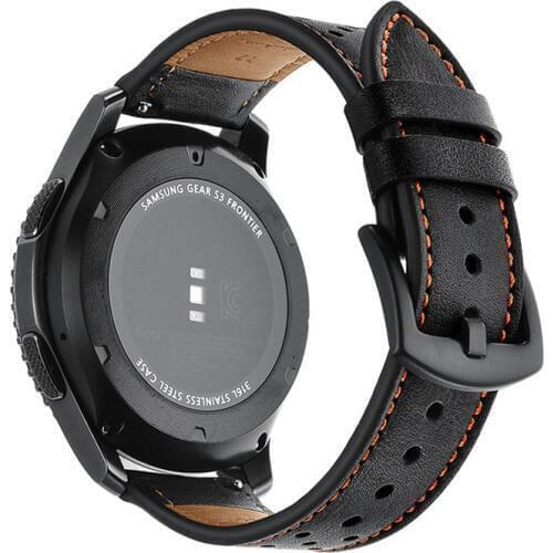 22mm/20mm strap for samsung galaxy 46mm/42mm gear S3 frontier band S2 active huawei watch gt 2 amazfit bip Genuine Leather belt
