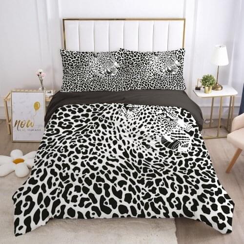 Luxury Leopard Lion Zebra Pattern 3D Print Double Bedding Sets Skull Duvet Cover Pillowcase Twin Full Queen King Size Home Decor