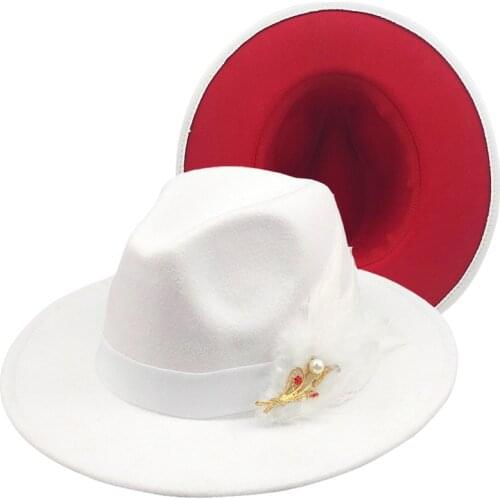 White wedding fedoras hat Panama felt hat for women jazz hat fedora hat lady fashion hat women fedoras women hat with feature