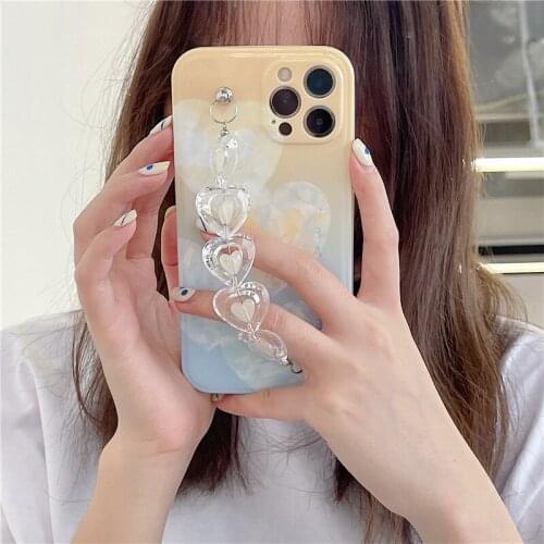 PINZHENG Phone Case For iPhone 7 8 7Plus 8Plus Love Chain Silicone Protective Cover For iPhone X XS XR 11 12 Pro Max Phone Cases