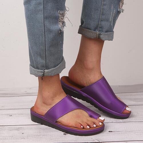 Sooneeya Women Comfy Plain Shoes Flat Platform Sandals Ladies Casual Big Toe Foot Correction Sandals Orthopedic Bunion Corrector