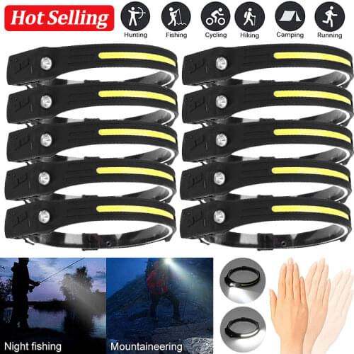 LED Headlamp Flashlight Rechargeable Waterproof Headlight with All Perspectives Induction for Outdoor Sports, Camping, Cycling