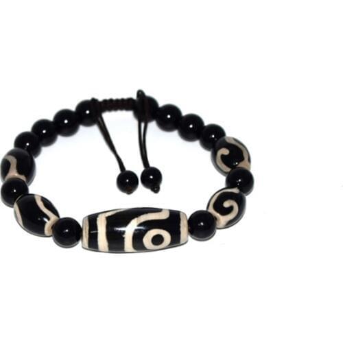 Tibet Agate Dzi Beads 12*29mm Eyes Dzi with 10*14mm Money Hook DZI Weave String Bracelets for Men & Women Free Shipping