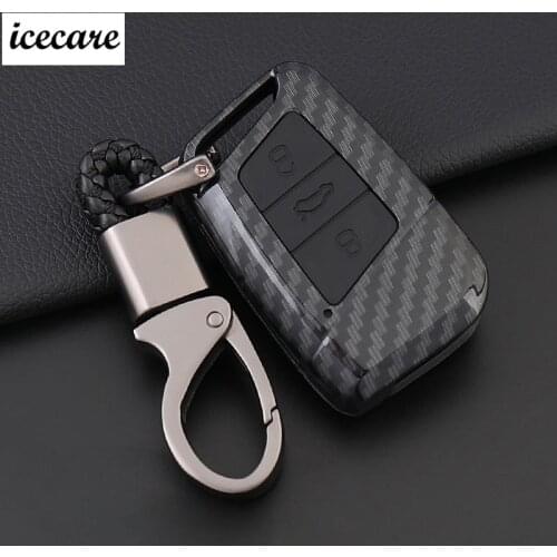 Carbon Fiber+Silicone Key Case Cover For VW Polo Golf 7 Tiguan for Skoda Octavia Kodiaq Karoq for SEAT Ateca Leon Ibiza