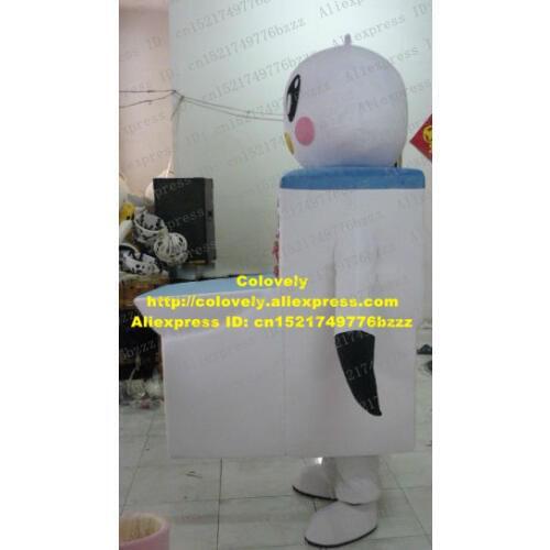 Smart White Closestool Stinkpot Toilet Chamber Pot Mascot Costume With Round Globe Head Clear Big Black Eyes No.4725 Free Sh