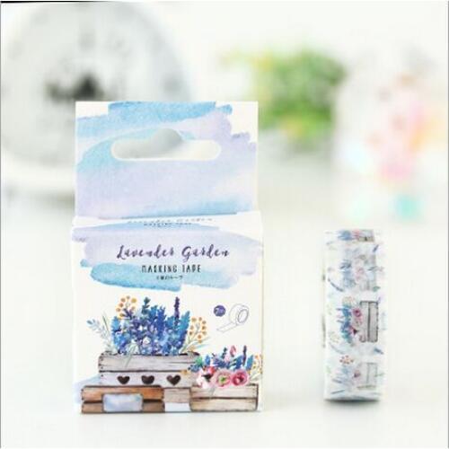 15mm Wide Provence Flower Secret Garden Swatch Washi Adhesive Tape DIY Decorative Diary Scrapbook Sticker Label Masking Tape