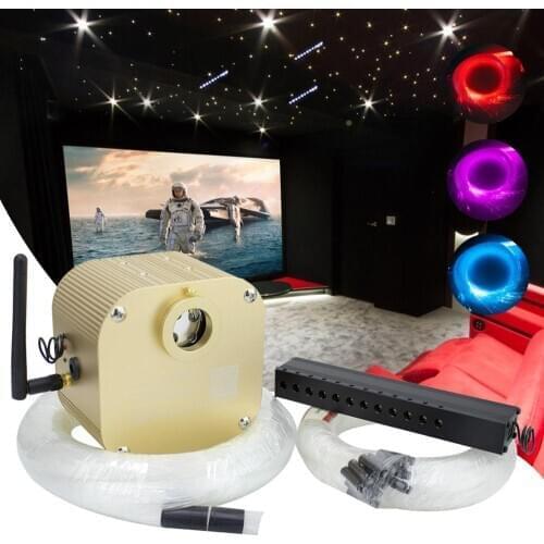 16W RGBW Twinkle Smart Bluetooth APP Fiber Optic Star Ceiling Kit Mixed 335/430pcs*(0.75+1.0+1.5mm) with Shooting Meteor Effect
