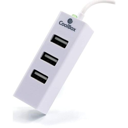 CoolBox Hub USB2.0 4 ports, Plug & Play, transfer speed up 480Mbps, white color