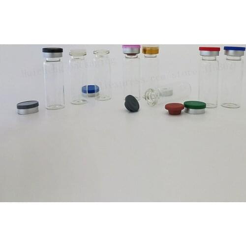 500 x 12ML Clear Injection Glass Vial Red Buty Silicone Stopper Flip Cap 1/2oz Mini Glass Bottles 12ml Glass vials Container
