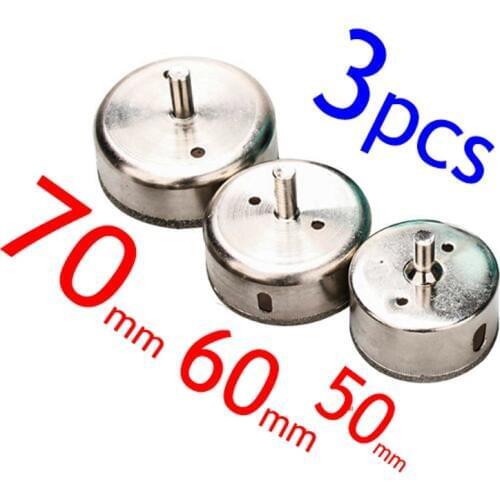 Wholesales 3pc 50/60/70mm Diamond Drill Bits Set Hole Saw Cutter Tool Glass Marble Granite Use for Glass, Marble, Tile , Granite