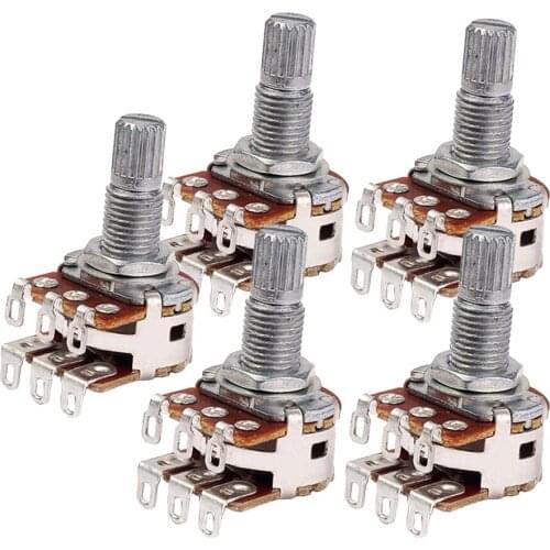 Tooyful 5Pcs Electric Guitar Bass Pots / Potentiometers Tone / Volume Linear / Log MN100K