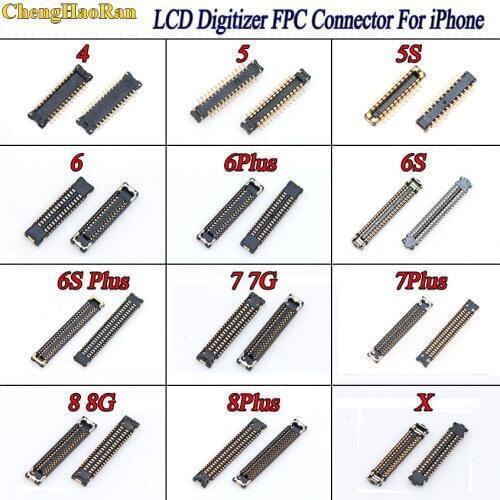 ChengHaoRan 1pcs For iphone 4 5 5S 5C 6 6S 7 7G 8 8G plus X LCD Display Digitizer FPC Connector On Motherboard