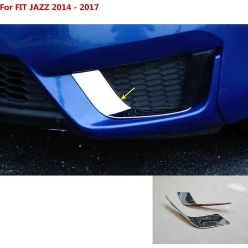 For Honda Fit jazz 2014 2015 2016 2017 car body head front fog eyebrows/trim light lamp frame stick accessories cover hood 2pcs