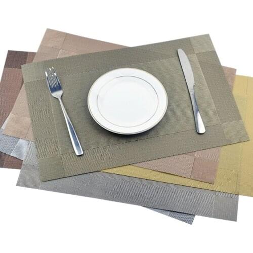 Eco-friendly PVC Western Placemat Hotel Table Mat Insulation Pad Woven Place Mat Cup Mat
